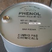 Used as a raw material for diverse chemical components PHENOL (Coagulates at room temperature)