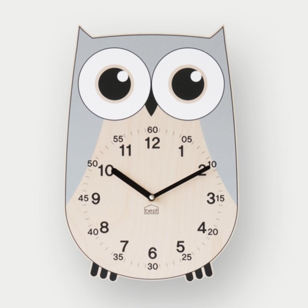 Rich Owl non-ticking Silent Wall Clock (gray)