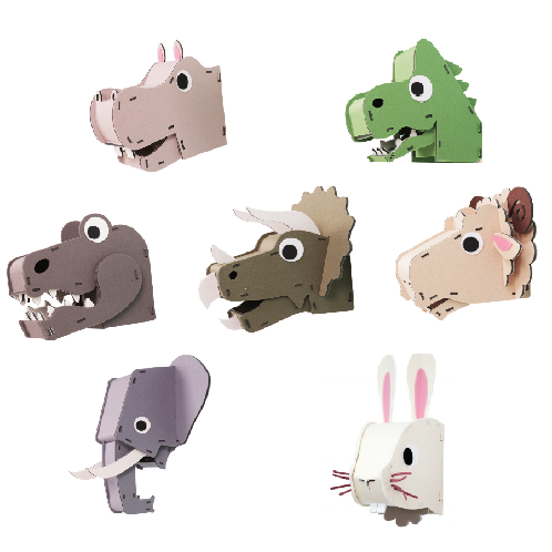 Hunting Trophy 3D puzzle Animal Head Hanging Wall | Felt toy, DIY product, educational product
