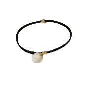 G-Blossom Preserved Flower Crispam Choker Necklace green