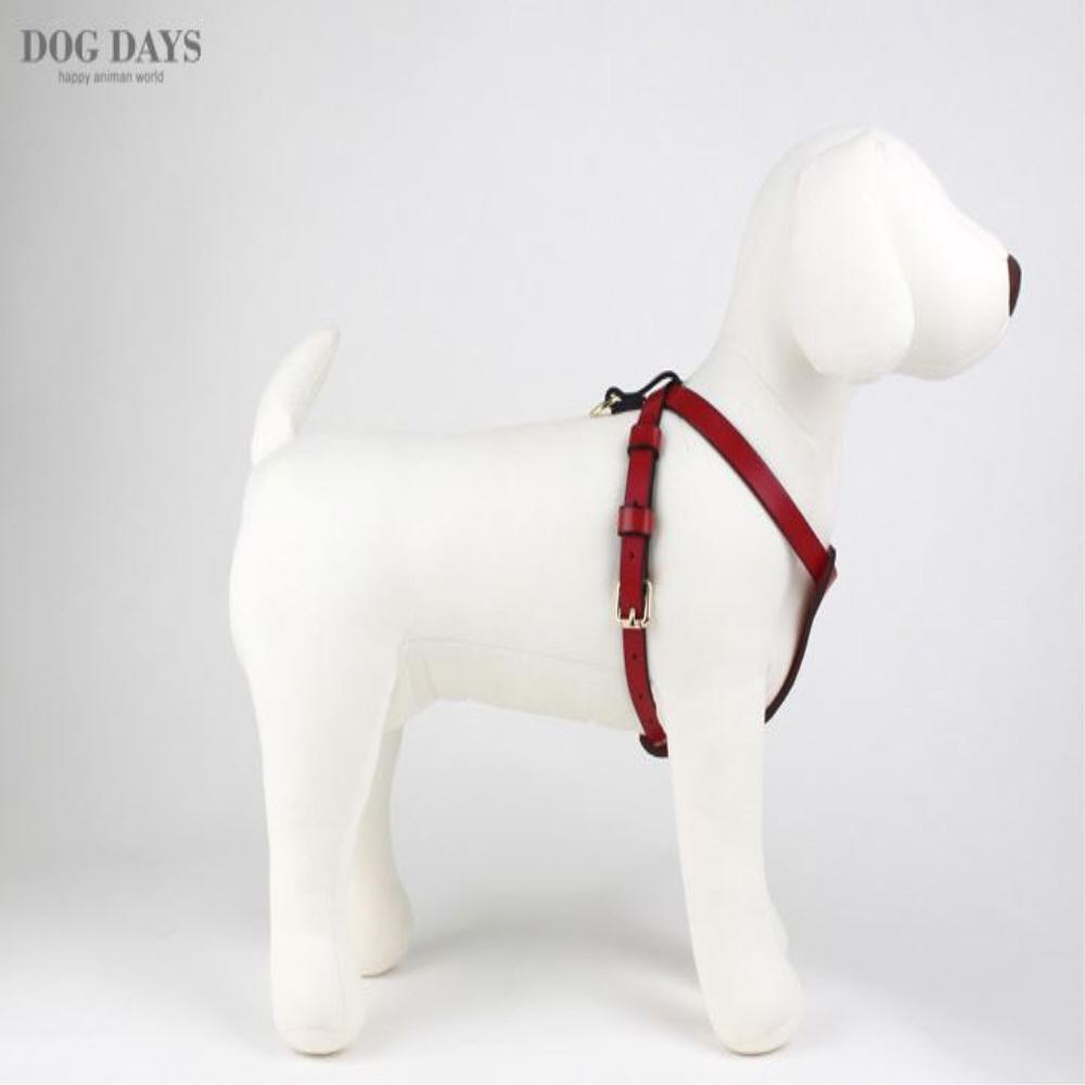 Premium leather harness T type (Red)