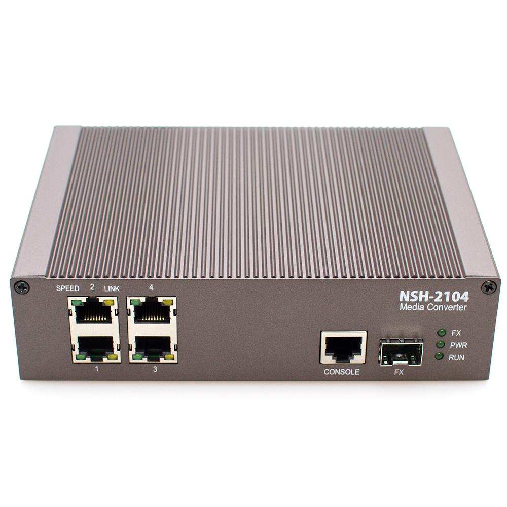 NSH-2108 converts from UTP to optic signal and connect remote networks