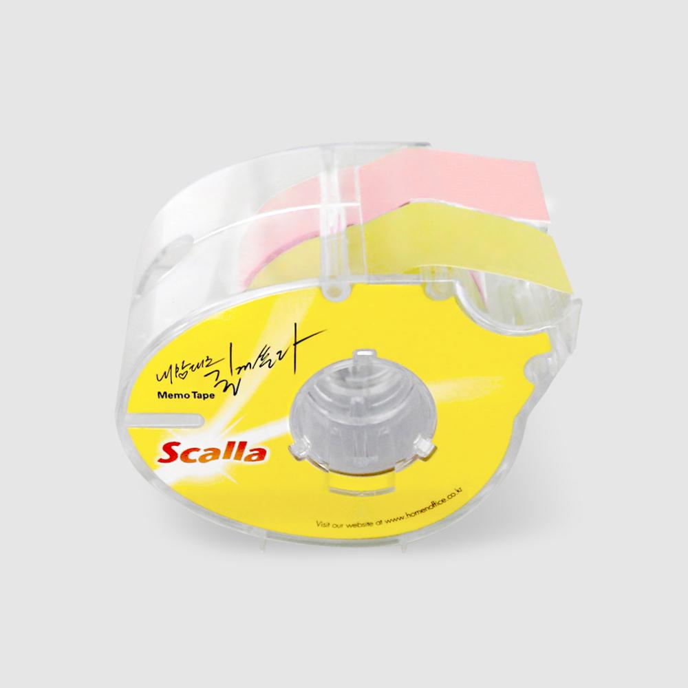 Scalla Memo Tape 24mm Set Sticky Note Adhesion Dispenser 3 Colors Labeling Office Supply Dispenser