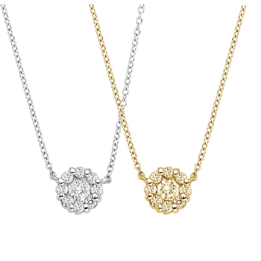 18K Invisible Diamond Necklace