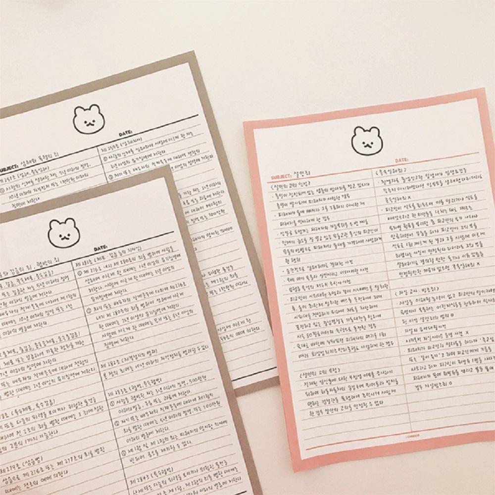 Half line note with a siot bear without bond and detachable per page (Red)