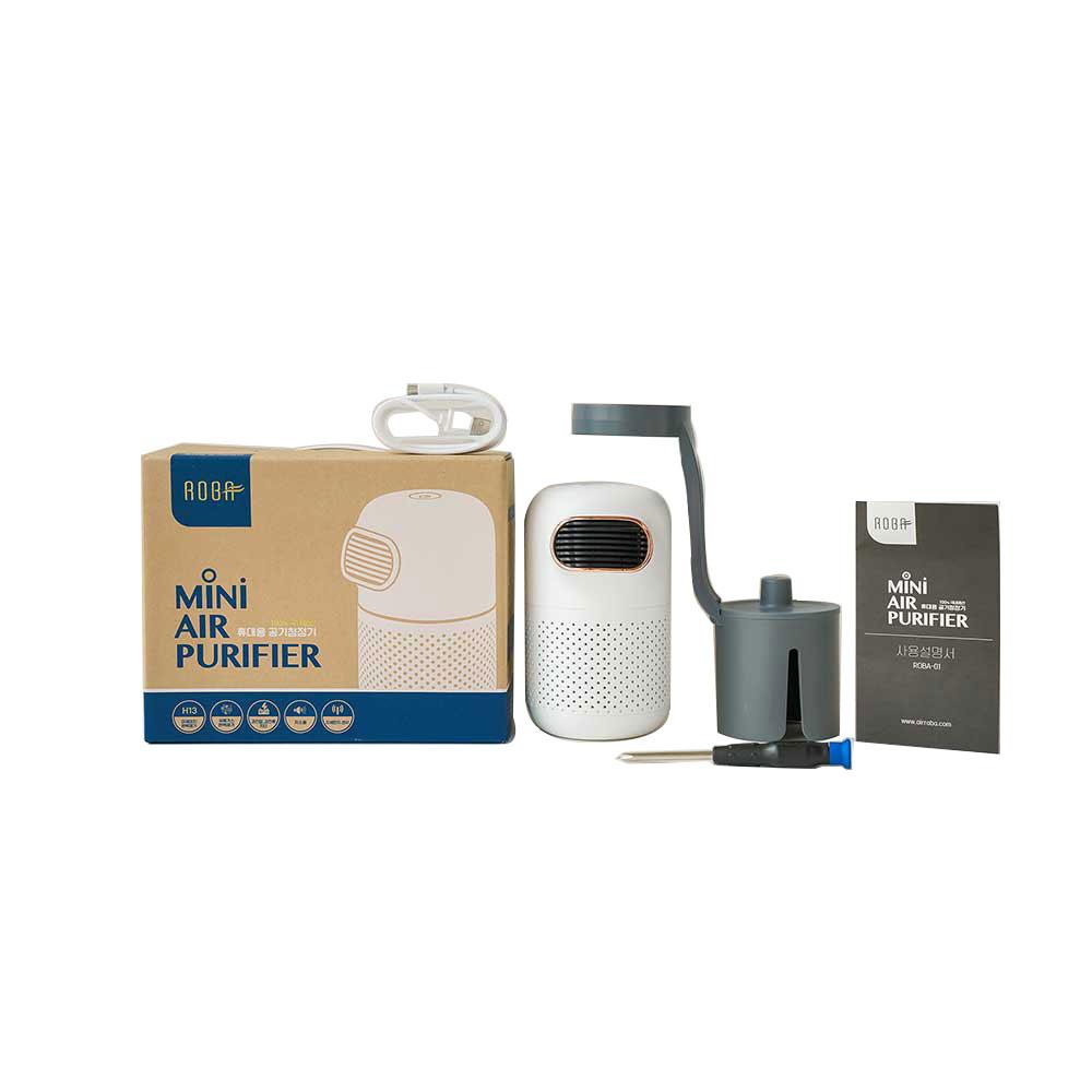 Roba Mini Air Purifier Cup Holder Type Car Smoke Dust Automobile H13 HEPA Filter