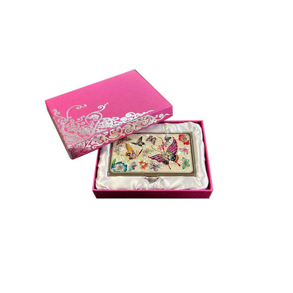 Mother of Pearl Business Card Case (White Butterfly)