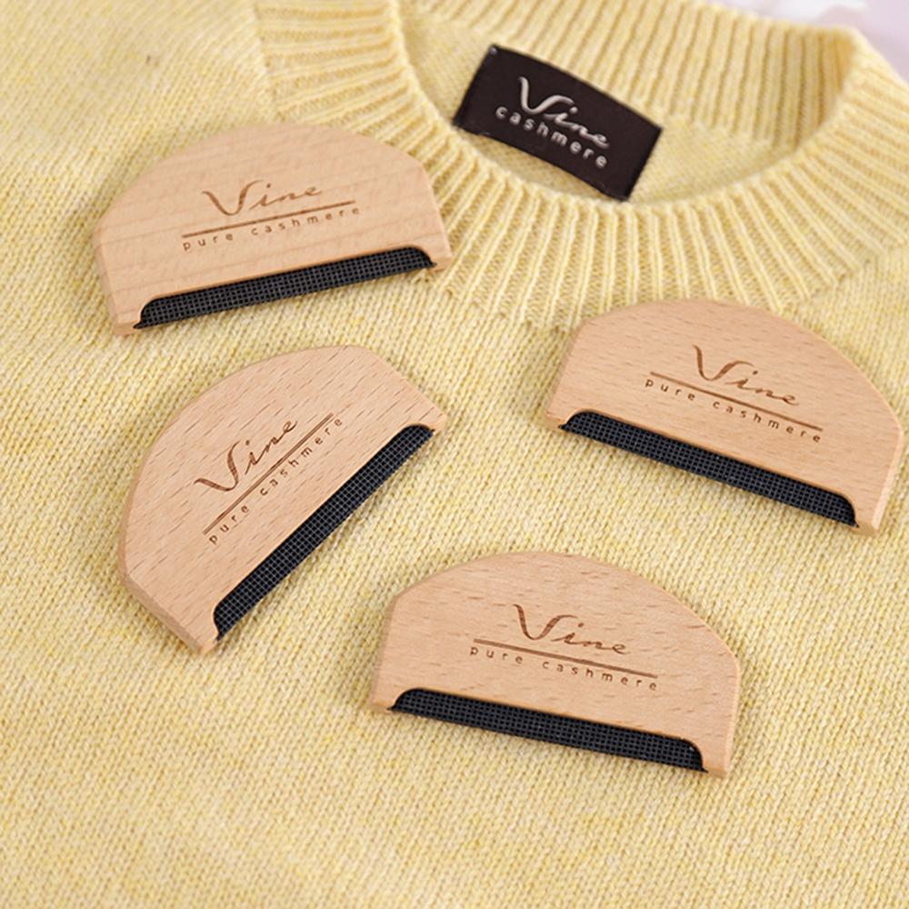 Premium wooden cashmere comb + velvet pouch set