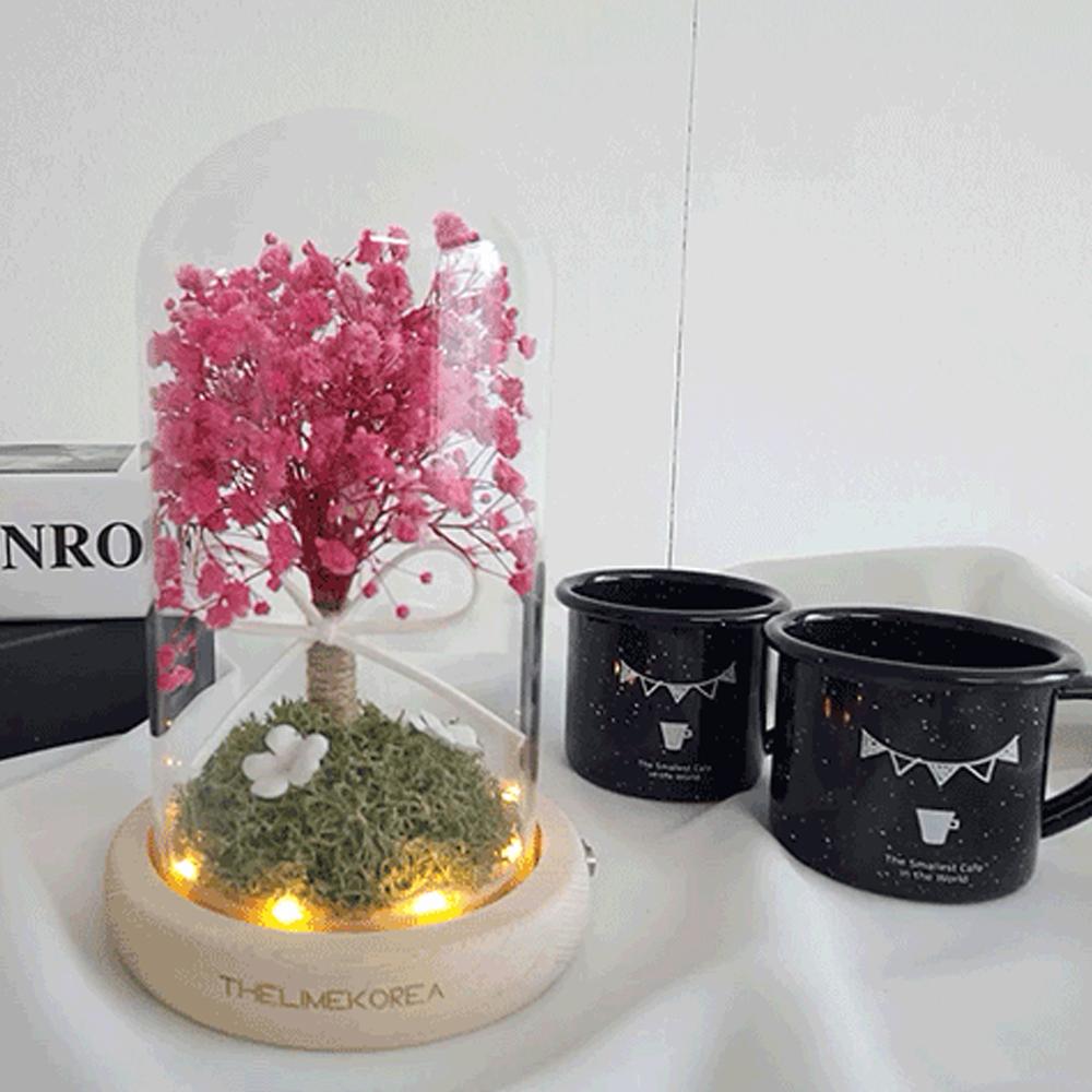 LED Pink Fog Glass Dome Mood Light Lovely Color