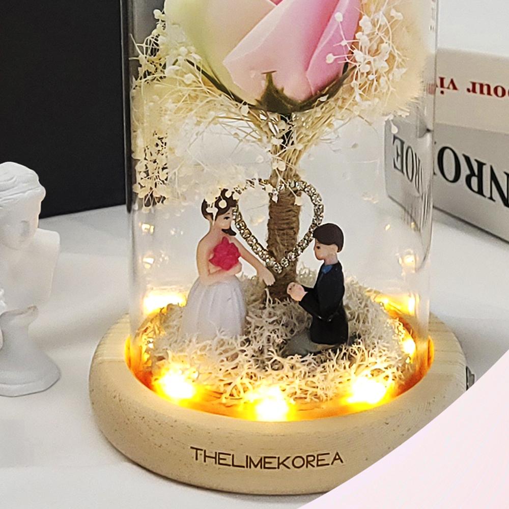 LED Rainbow Rose Glass Dome Mood Light Anniversary Gift