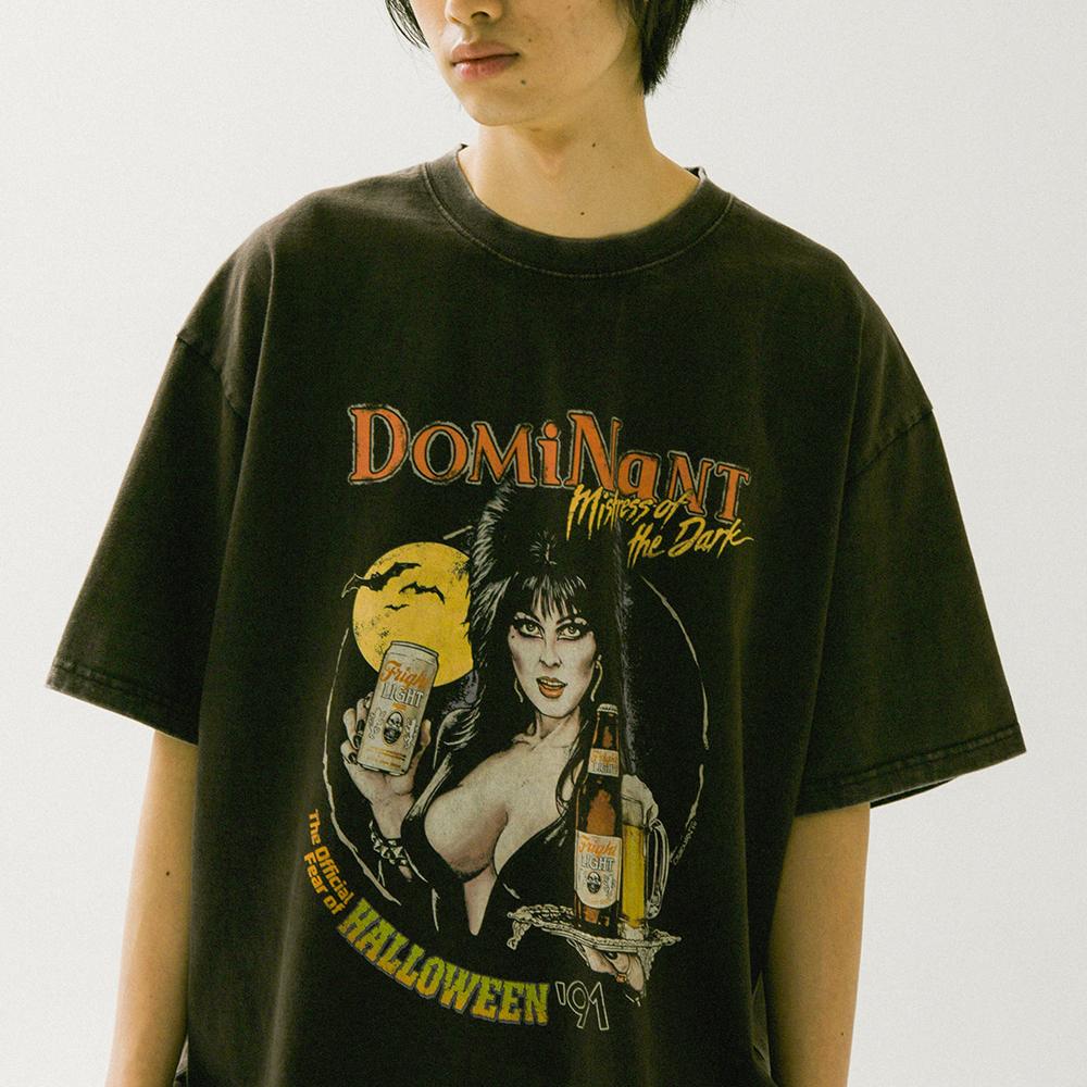 VINTAGE WASHING ELVIRA T-shirts BLACK