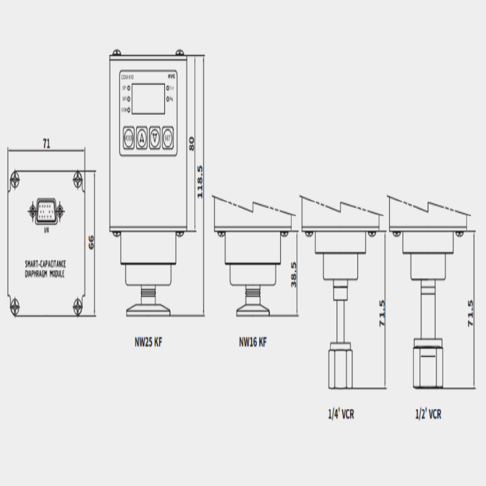 CDM610H Capacitance Diaphragm Manometer Module Vacuum Gauge 1500Torr