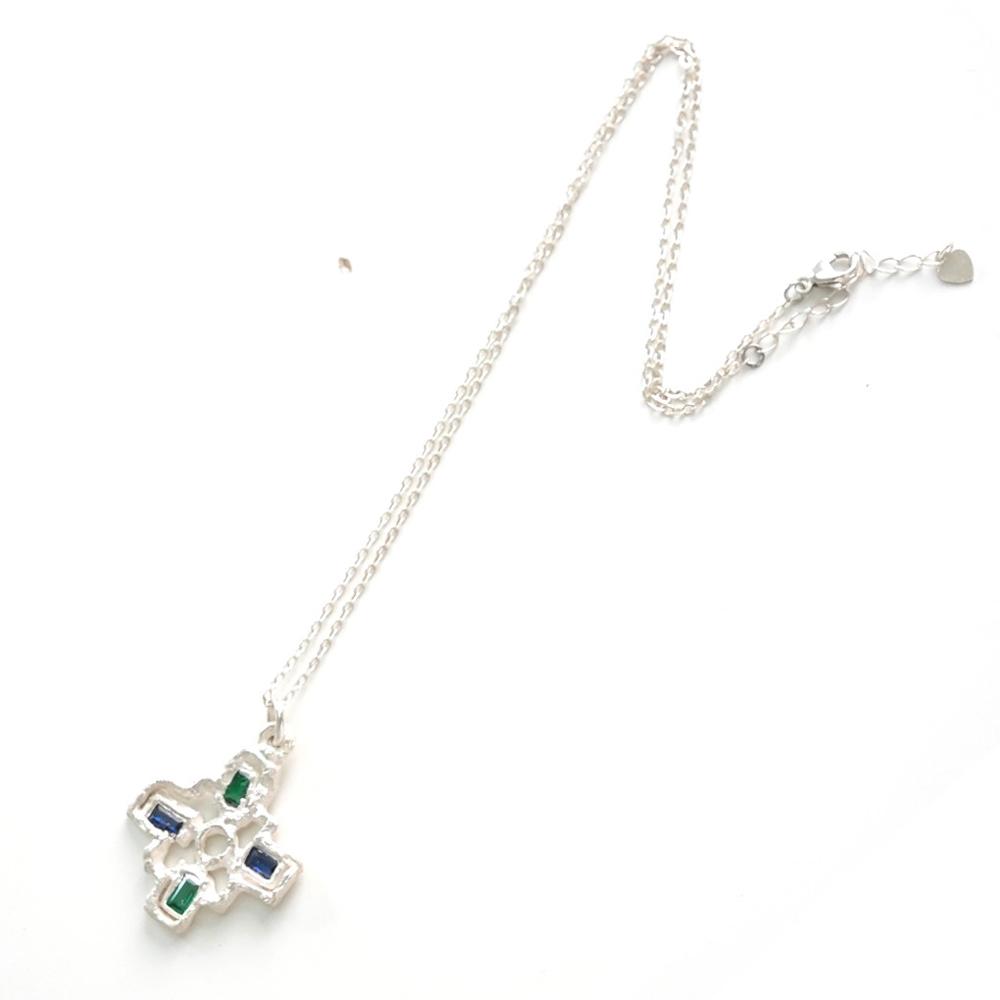 Art Clay Silver Cross Necklace