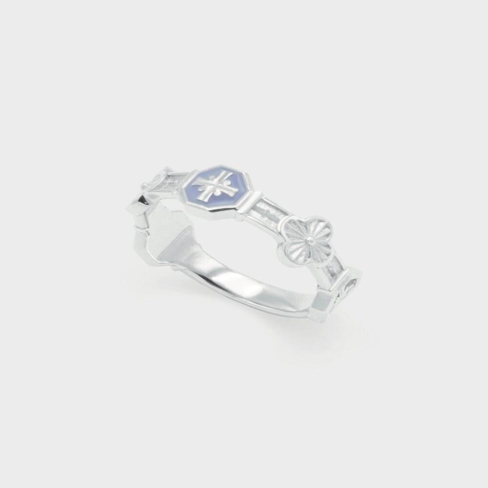 Cross Angle Flower Miss Ring