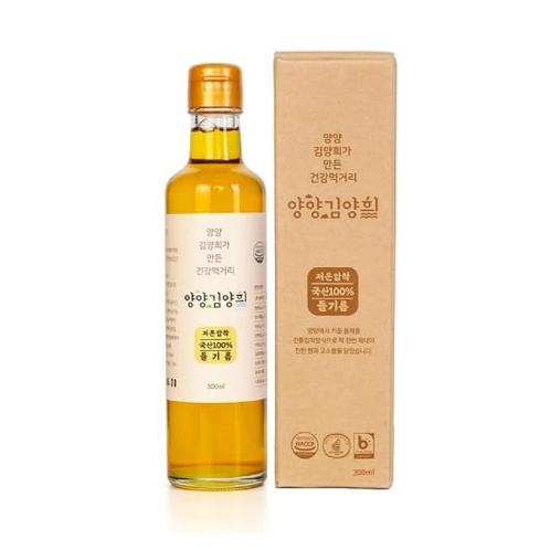 Yangyang Kim Yang Hee Premium Perilla Oil Cold Pressed 양양김양희 저온압착 들기름 Made in Korea 300ml 10.14fl.oz | Yangyang Kim, Yang Hee, Premium Perilla Oil, Cold Pressed, Made in Korea, Omega-3 Fatty Acid, Nutritional Value, Natural Flavor, Dietary Supplement, Antioxidant Properties