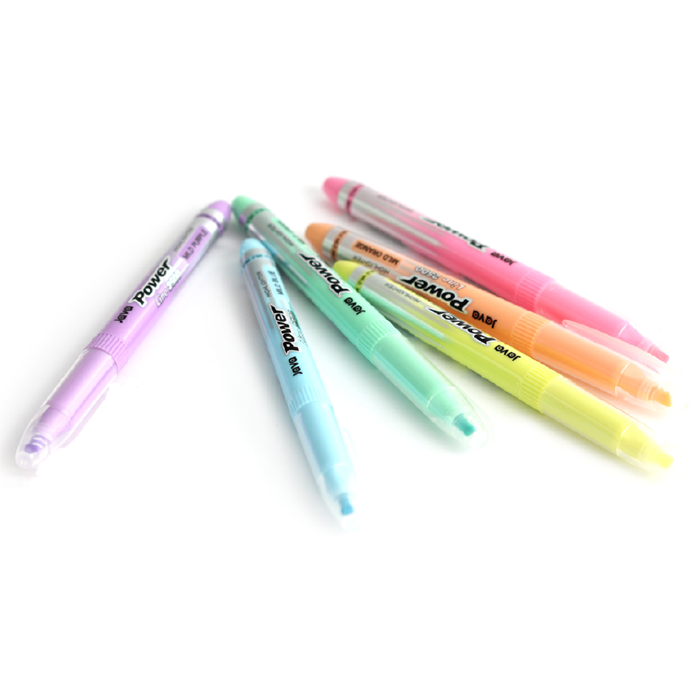 JVPEN JAVAPEN POWER LINE MILD HIGHLIGTHER 6 PASTEL COLOR