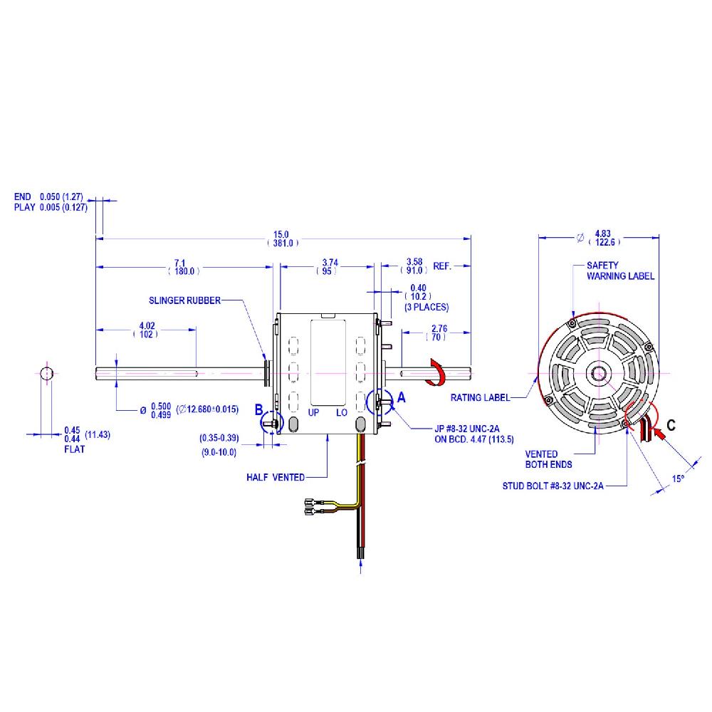 D1092 FASCO Produced Fulfilling Motor (1468-3069, 7184-0156, 7184-0432) for RV